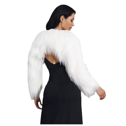 Damen Extravaganter Kunstpelzbolero mit elegantem Schnitt Merchesia
