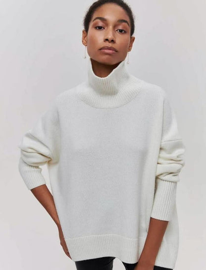 Damen Oversized Rollkragenpullover aus weichem Strick Merchesia