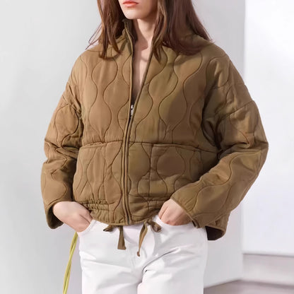 Damen gesteppte Übergangsjacke mit hohem Kragen Merchesia