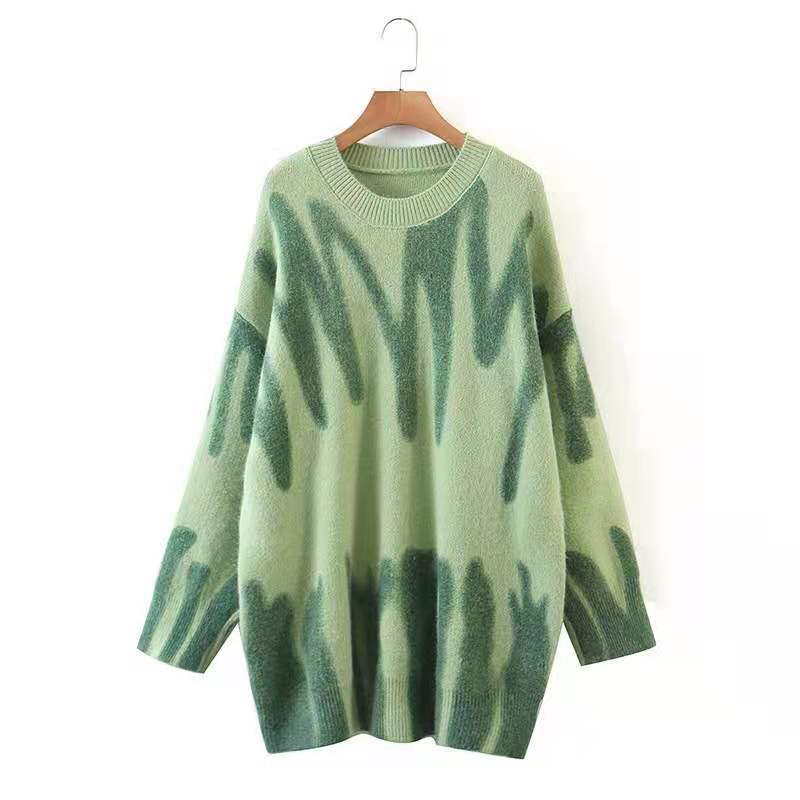Damen Lässiger Pullover mit modernem Abstract-Design und oversized Passform Merchesia