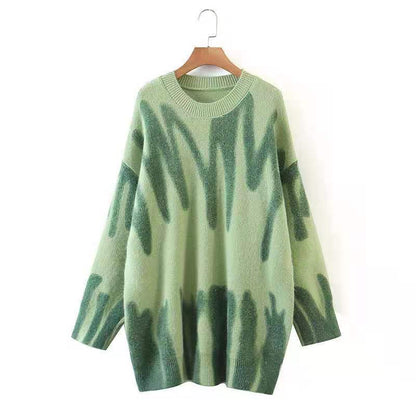 Damen Lässiger Pullover mit modernem Abstract-Design und oversized Passform Merchesia