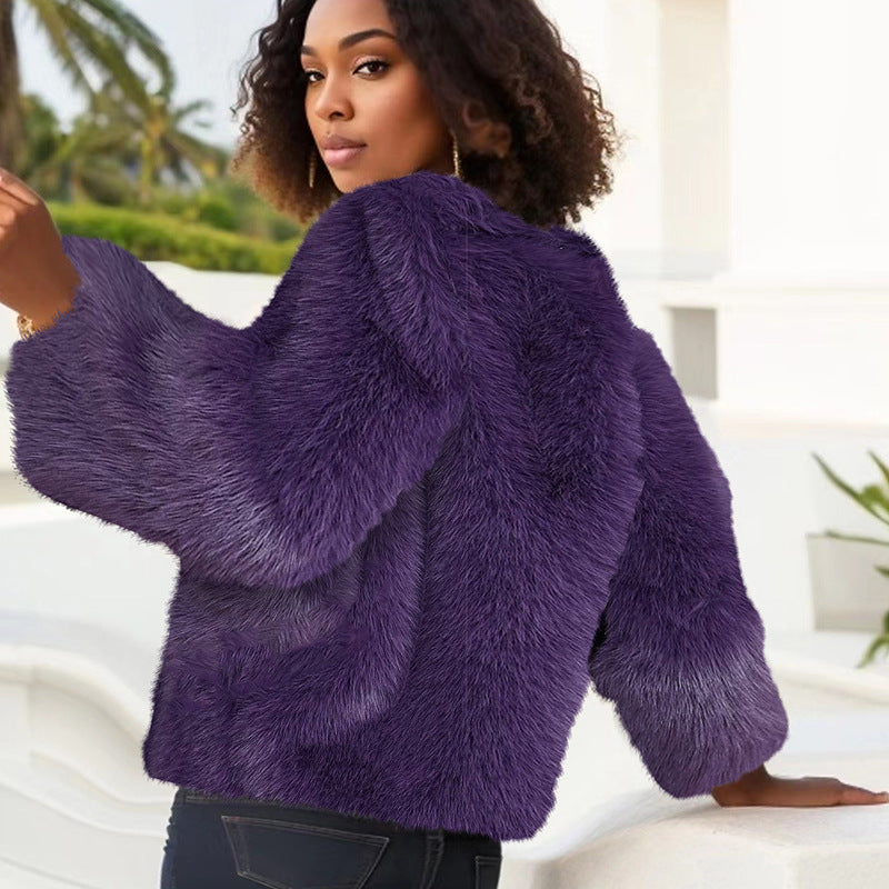 Damen Kuschelige Fleecejacke mit Lockenstruktur Merchesia