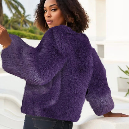 Damen Kuschelige Fleecejacke mit Lockenstruktur Merchesia