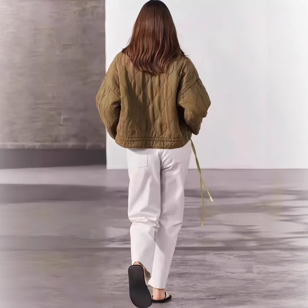 Damen gesteppte Übergangsjacke mit hohem Kragen Merchesia