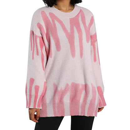 Damen Lässiger Pullover mit modernem Abstract-Design und oversized Passform Merchesia