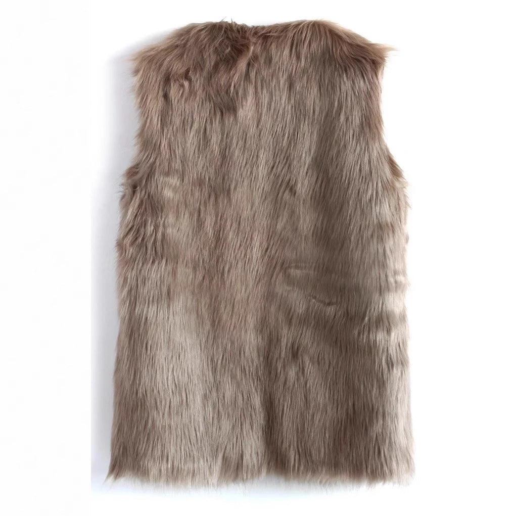 Damen Flauschige Kunstpelzweste mit elegantem Design Merchesia