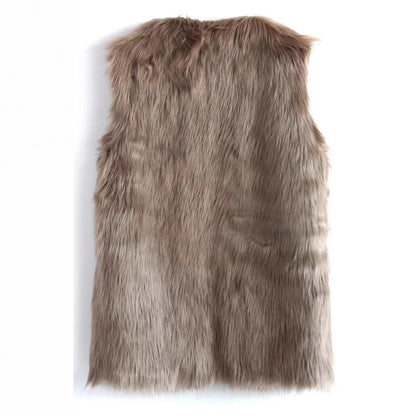 Damen Flauschige Kunstpelzweste mit elegantem Design Merchesia