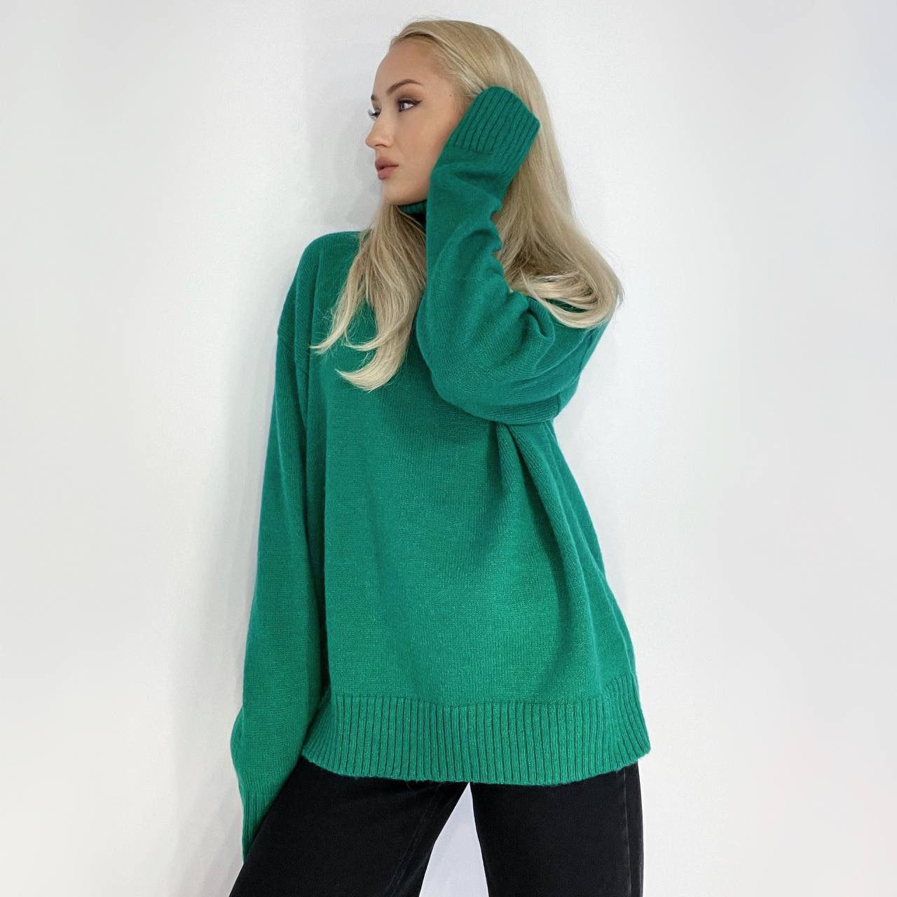 Damen eleganter Rollkragenpullover aus feinem Strick Merchesia
