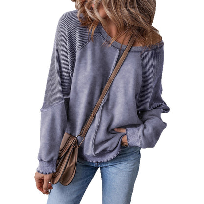 Damen lässiger Oversized-Pullover mit strukturiertem Material und weitem Schnitt Merchesia