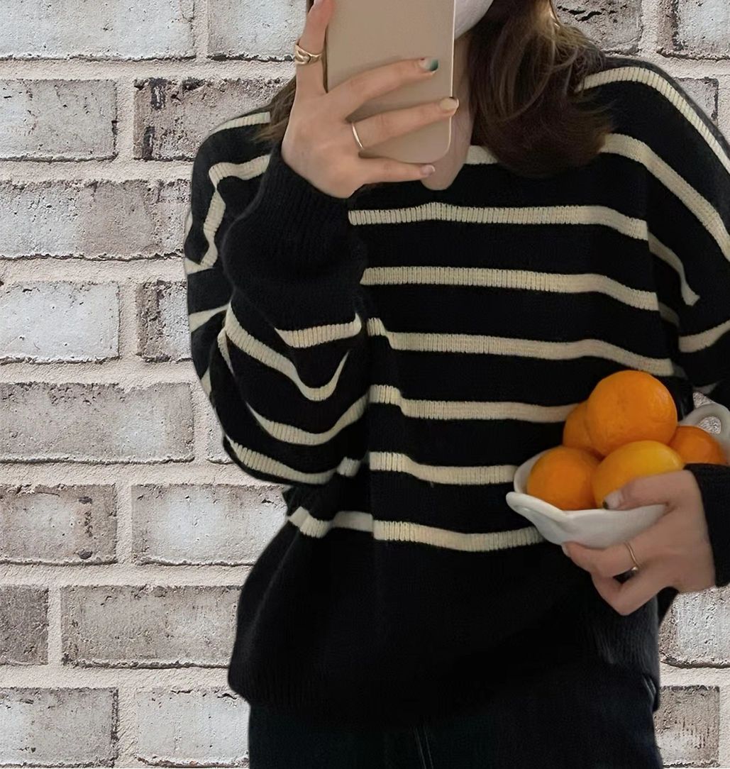 Damen gestreifter Pullover Merchesia