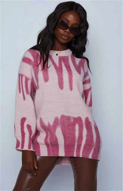 Damen Lässiger Pullover mit einzigartigem Farbverlauf und weitem Schnitt Merchesia