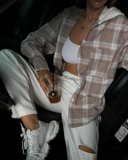 Damen Urbaner Oversized Shirtjacke mit Leopardenmuster Merchesia