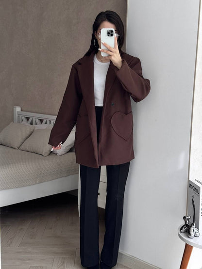 Damen modischer Oversized-Mantel mit großzügigen Taschen und Revers Merchesia