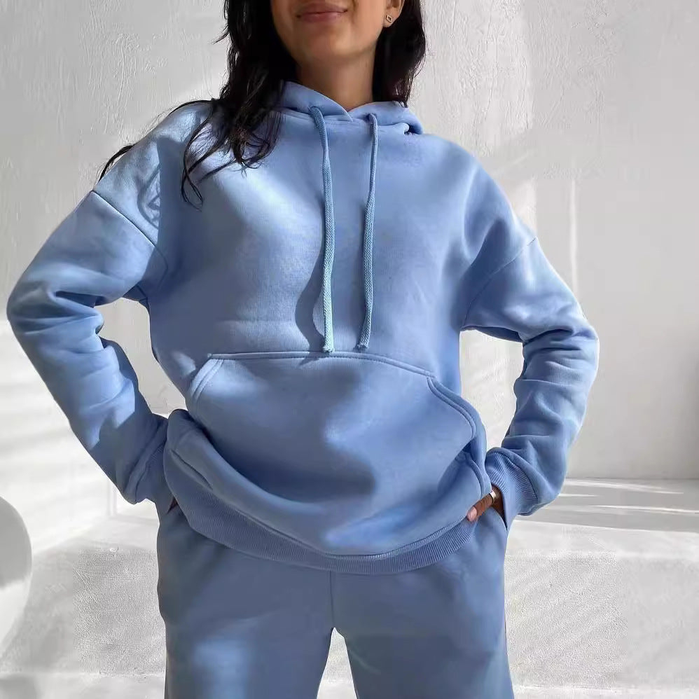 Damen bequemer Kapuzenpullover aus weichem Baumwollmix Merchesia