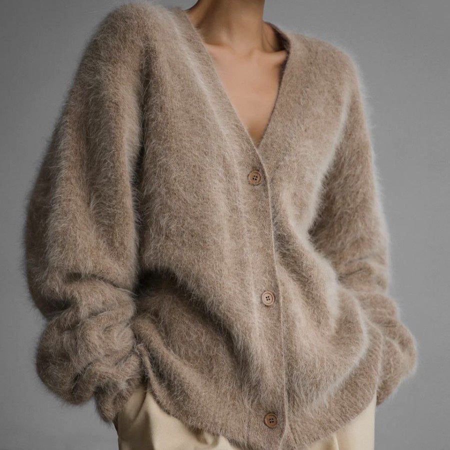 Damen Kuscheliger Cardigan aus feinem Mohair Merchesia