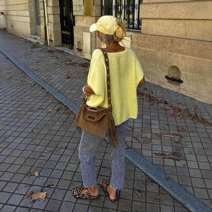 Damen komfortable Strickjacke mit Knopfleiste Merchesia