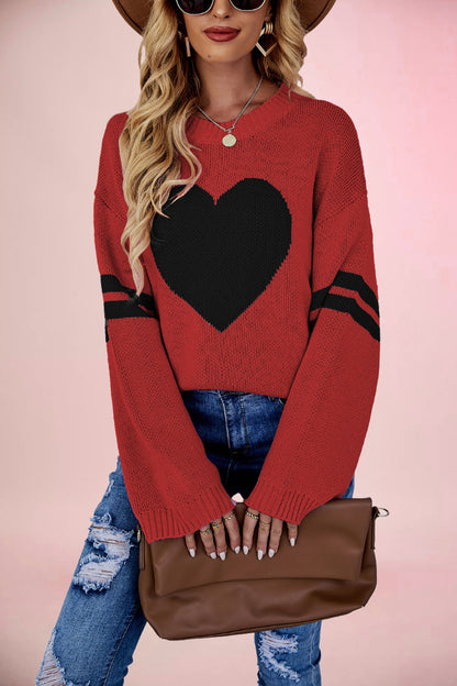 Damen Herz-Muster Pullover Merchesia