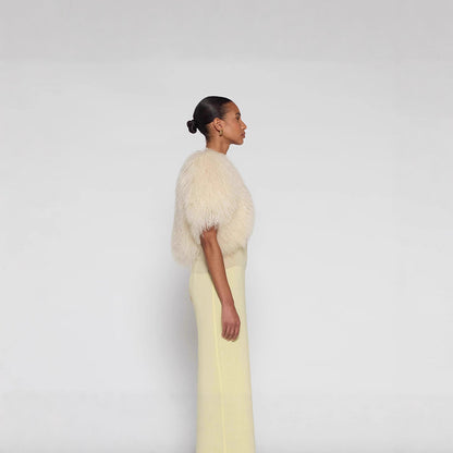 Damen Extravagante Kunstpelzjacke im Volumenstil Merchesia