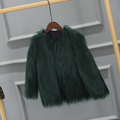 Damen Modische Kunstfelljacke mit voluminösem Schnitt Merchesia