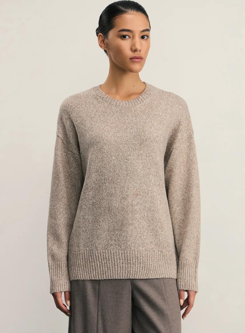 Damen weicher Strickpullover mit lässigem Schnitt und hochgeschlossenem Hals Merchesia