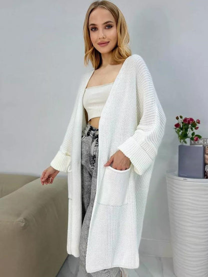 Damen Grobstrickcardigan mit großzügigen Taschen und lässigem Schnitt Merchesia