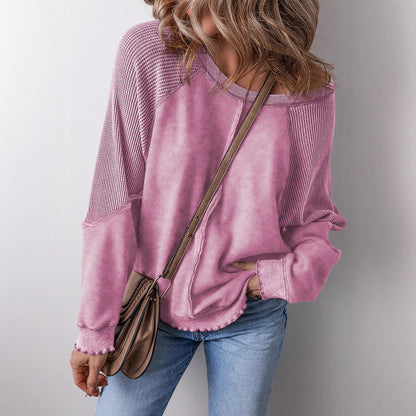 Damen lässiger Oversized-Pullover mit strukturiertem Material und weitem Schnitt Merchesia