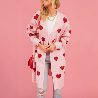 Damen Strickjacke mit Herzen Merchesia