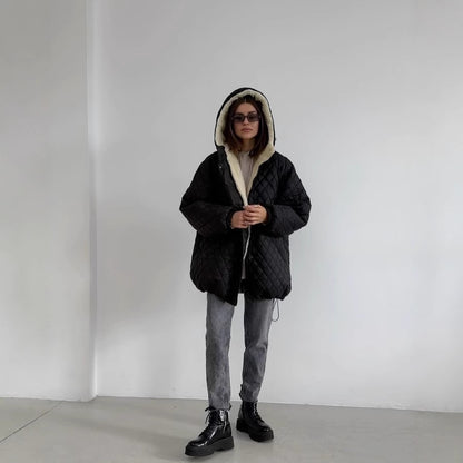 Damen Gesteppter Parka mit einem hohen Kragen und weichem Innenfutter Merchesia