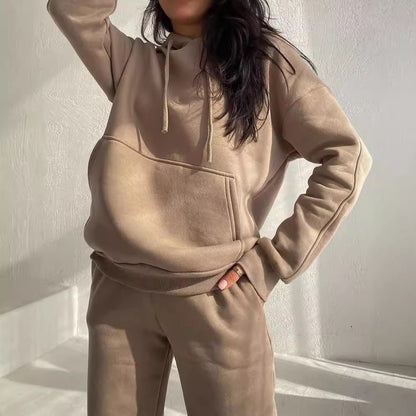 Damen bequemer Kapuzenpullover aus weichem Baumwollmix Merchesia