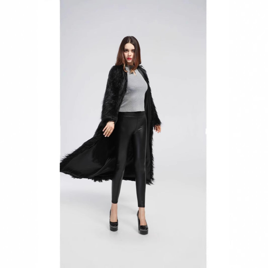 Damen Luxuriöser Kunstpelzmantel mit elegantem Futter Merchesia