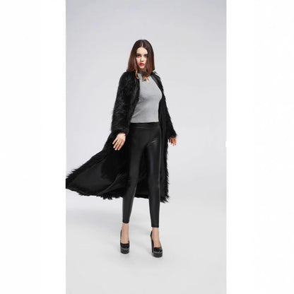 Damen Luxuriöser Kunstpelzmantel mit elegantem Futter Merchesia