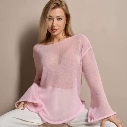 Damen luftiger Oversized-Strickpullover mit weitem Schnitt Merchesia