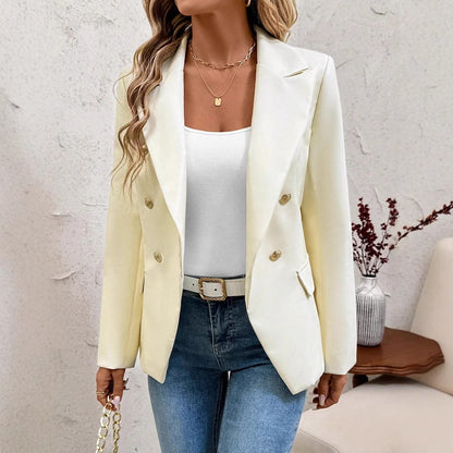 Damen Eleganter Oversized Blazer mit doppelter Knopfleiste Merchesia