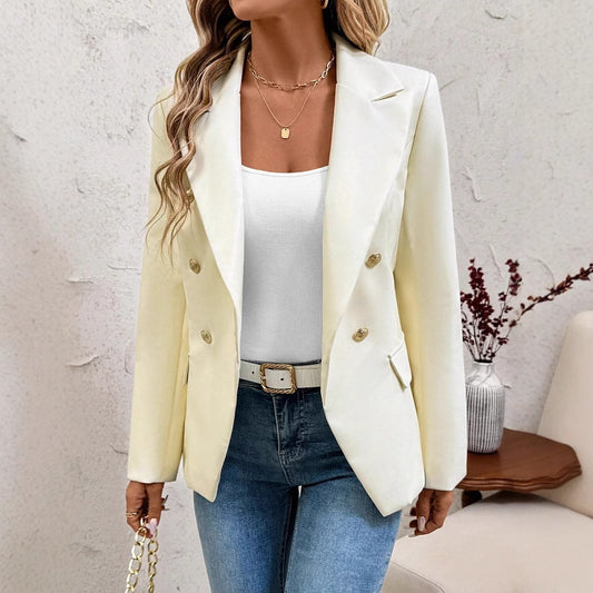 Damen Eleganter Oversized Blazer mit doppelter Knopfleiste Merchesia