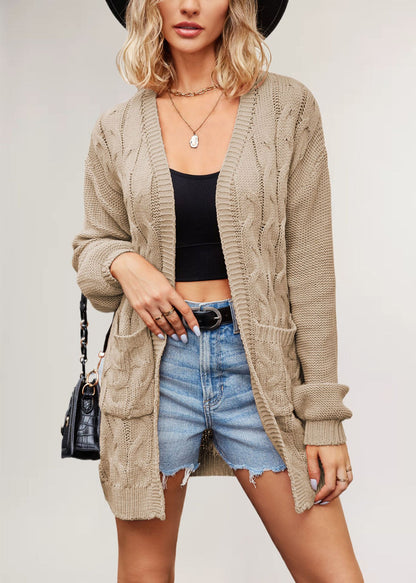 Damen Strickjacke mit Kabelmuster Merchesia