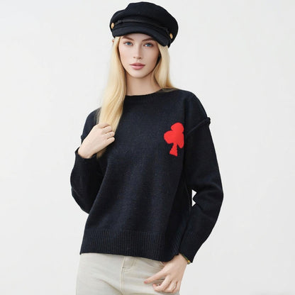 Damen Kuscheliger Pullover mit dekorativem Motiv Merchesia