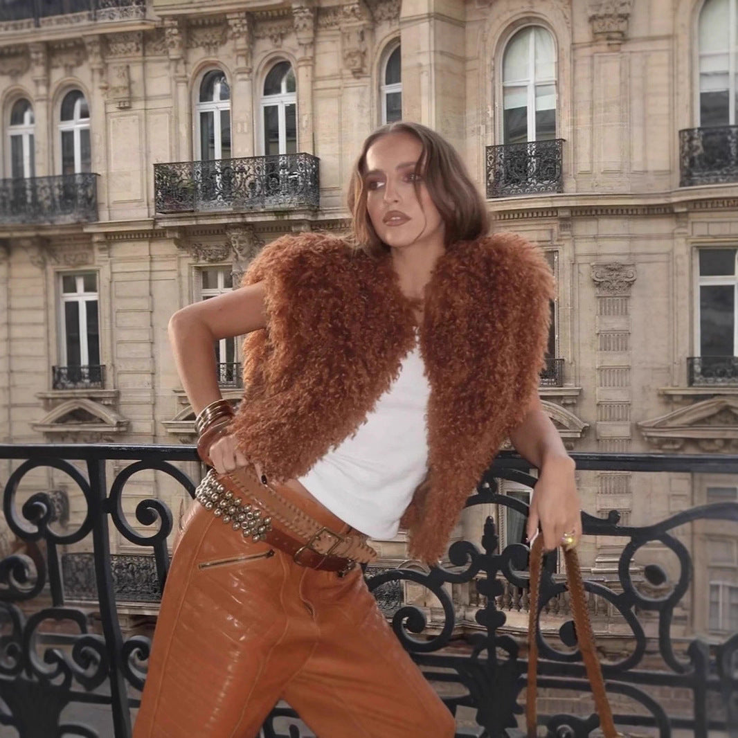 Damen Kuschelige Weste aus flauschigem Obermaterial Merchesia