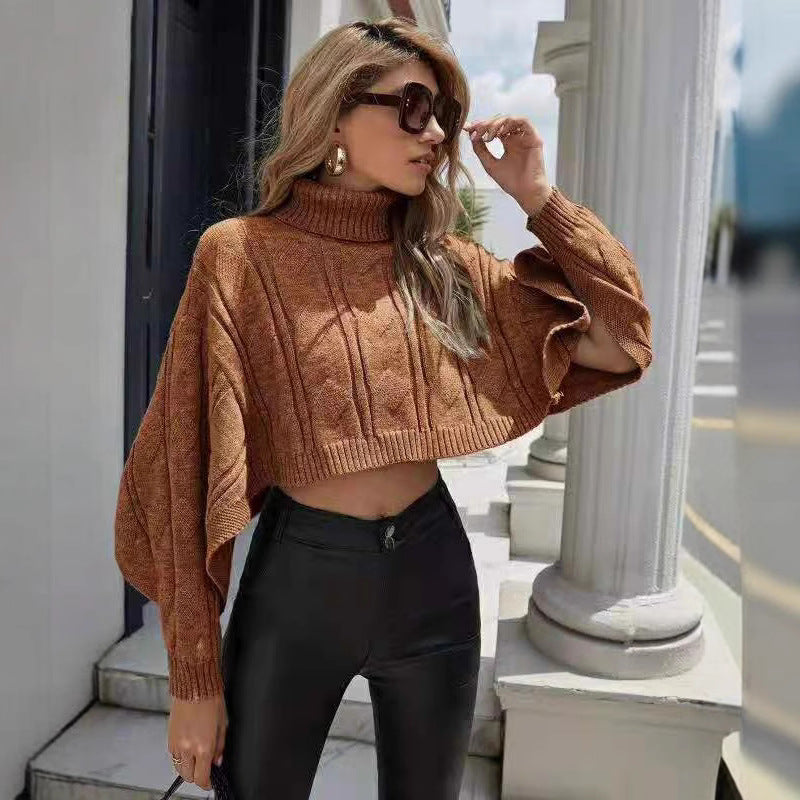 Damen Kuscheliger Pullover mit hohem Kragen und großzügigem Schnitt Merchesia