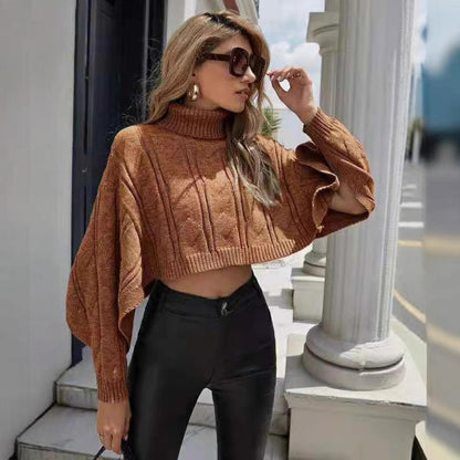 Damen Kuscheliger Pullover mit hohem Kragen und großzügigem Schnitt Merchesia