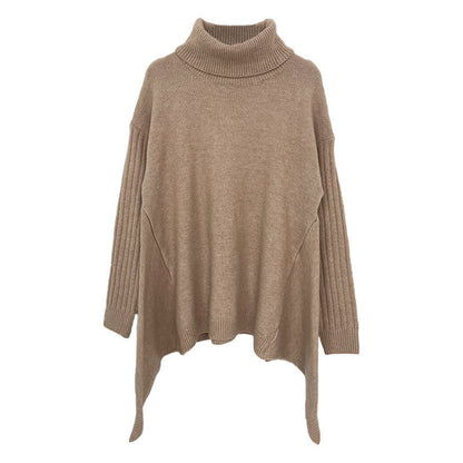 Damen lässiger Pullover mit Stehkragen und asymmetrischem Schnitt Merchesia