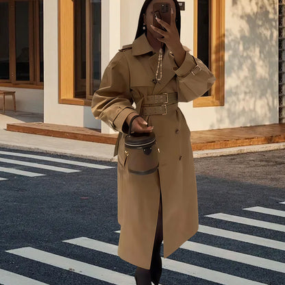 Damen eleganter Trenchcoat Merchesia