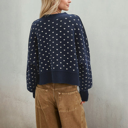 Damen lässiger Pullover mit strukturiertem Design und baumwollartiger Textur Merchesia