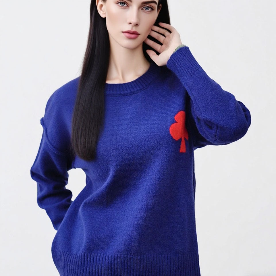 Damen Kuscheliger Pullover mit dekorativem Motiv Merchesia