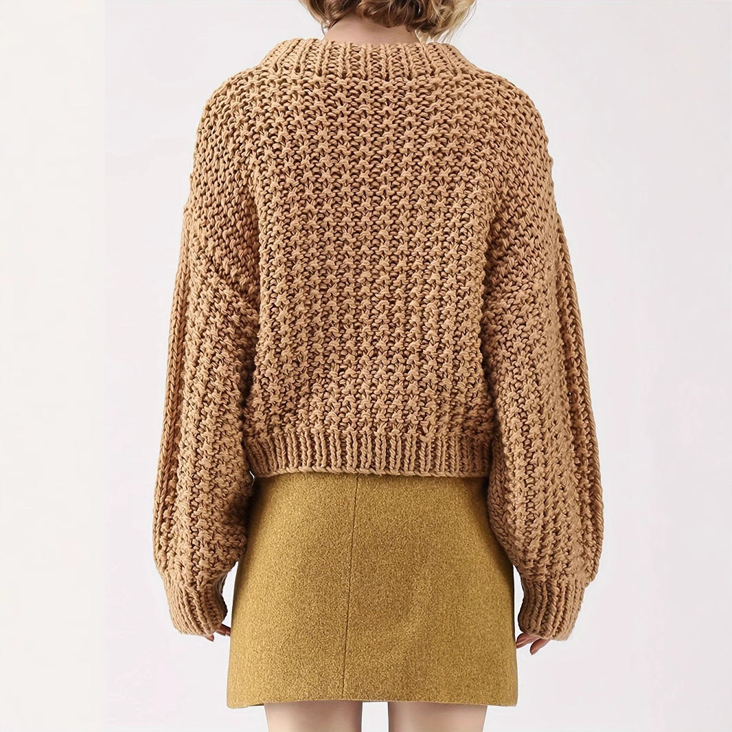 Damen Grobstrickpullover mit weitem Schnitt und Oversized-Ärmeln Merchesia
