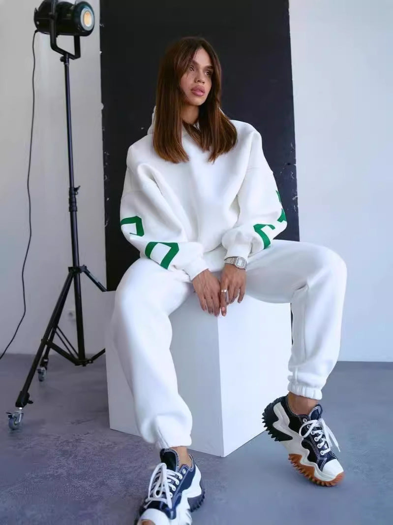 Damen Oversized Freizeitanzug mit Kapuze und elastischen Bündchen Merchesia