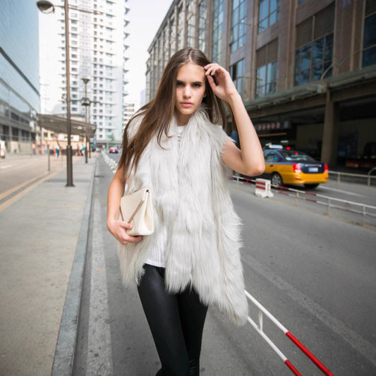 Damen Modischer Kunstpelz-Weste Merchesia