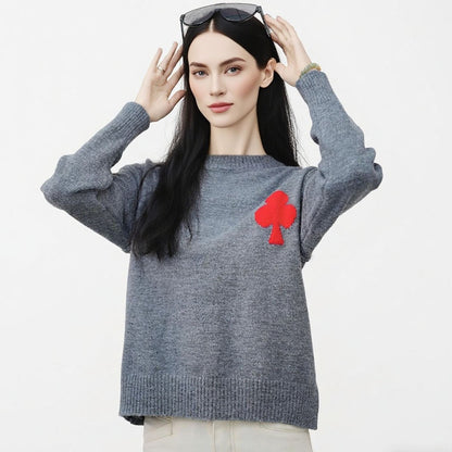 Damen Kuscheliger Pullover mit dekorativem Motiv Merchesia