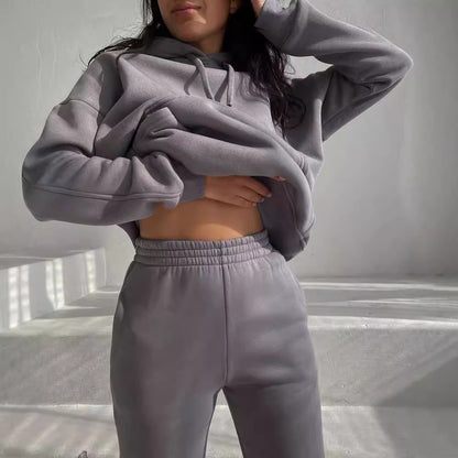 Damen bequemer Kapuzenpullover aus weichem Baumwollmix Merchesia