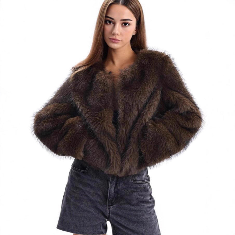 Damen Fleece-Kurzmantel Merchesia