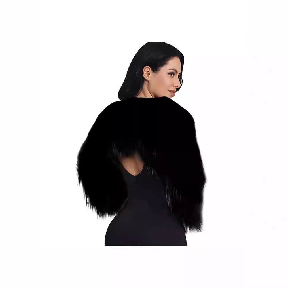 Damen Extravaganter Kunstpelzbolero mit elegantem Schnitt Merchesia